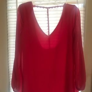 Sheer, hot pink tunic top or mini dress!